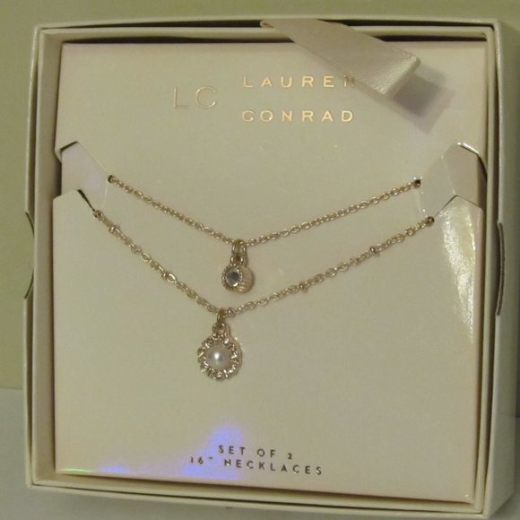 LC Lauren Conrad Jewelry - Layered Diamond Pearl Necklace